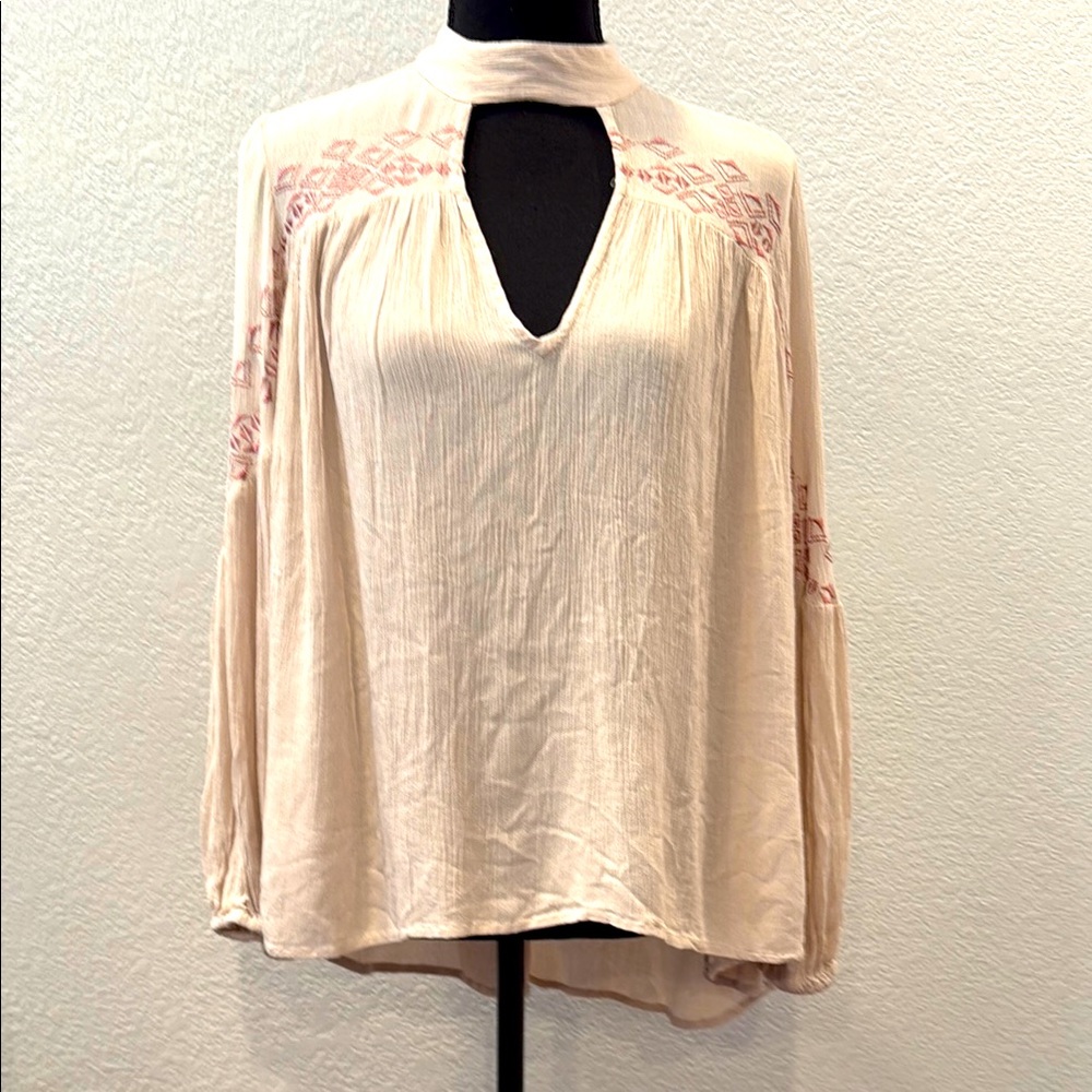 NTE Japna Pink Long Sleeve Cut Out Blouse